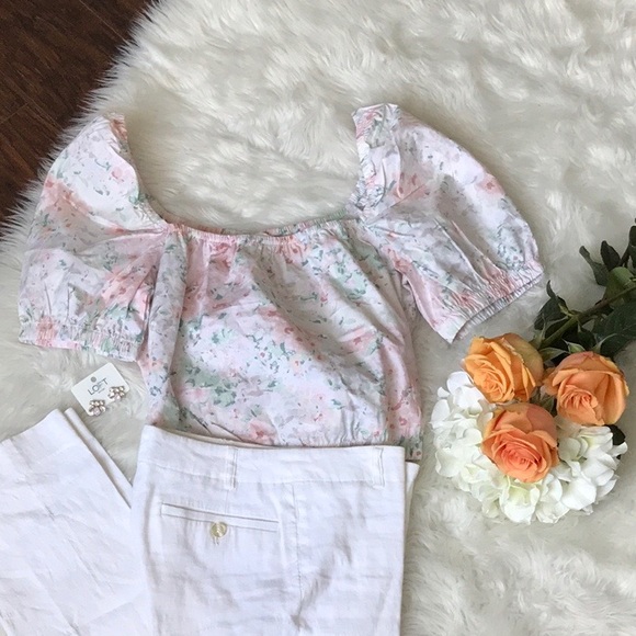 H&M Floral Puff Sleeve Top NWT - Picture 7 of 7